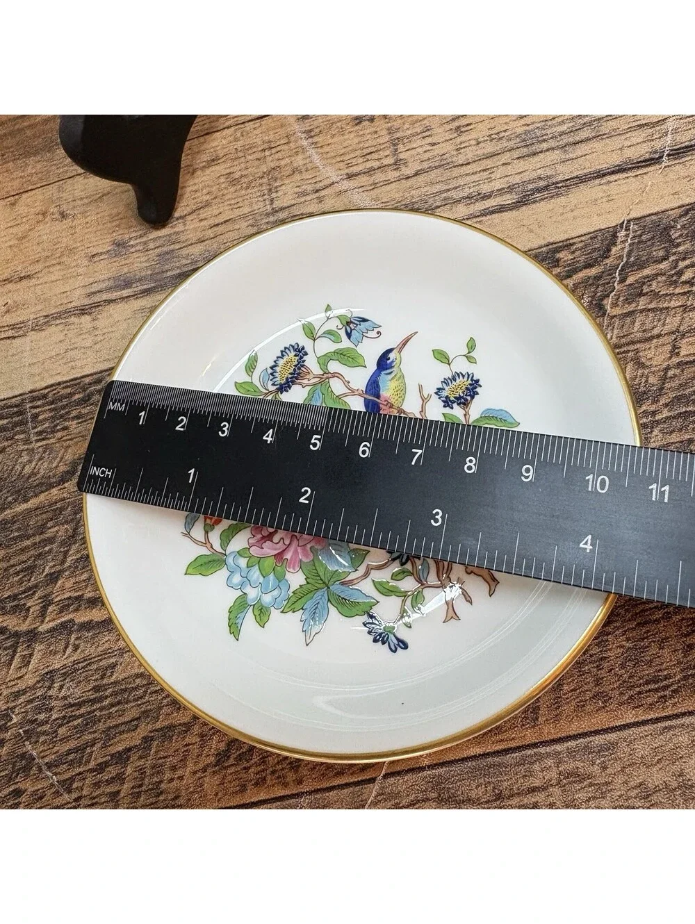AYNSLEY PEMBROKE BUTTER PAT 4 1/4 W/  GOLD EDGING & SEAL FINE ENGLISH BONE CHINA